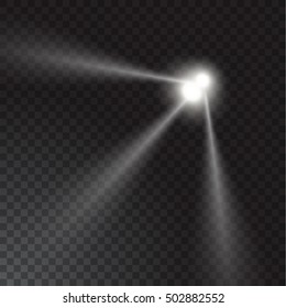 Realistic beam lights on transparent background.