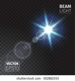 Realistic beam lights on transparent background.