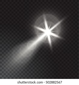Realistic beam lights on transparent background.