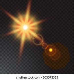 Realistic beam lights on transparent background.