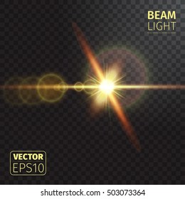 Realistic beam lights on transparent background.