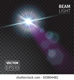 Realistic beam lights on transparent background.