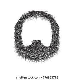 Realistic Beard  isolated on white background vector illustration.