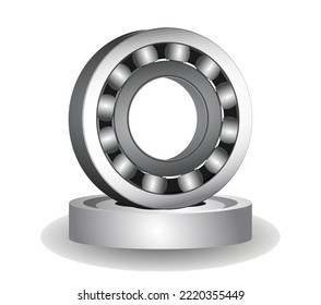 realistic bearings rendering isolated on white