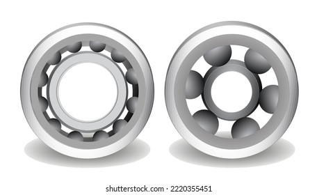 realistic bearings rendering isolated on white