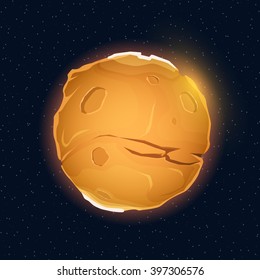 Realistic beautiful planet Mars globe. Vector illustration