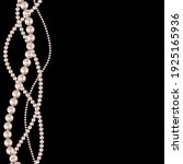 Realistic beauty strings of pearls on black background. Vector Illustration EPS10