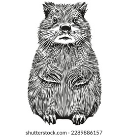 Realistic beaver vector, hand drawn animal illustration beavers
