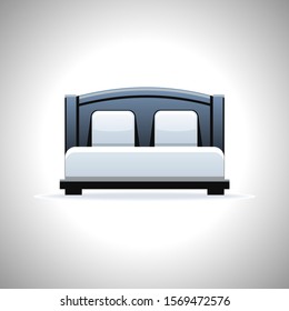 realistic bed on white background, vector design.