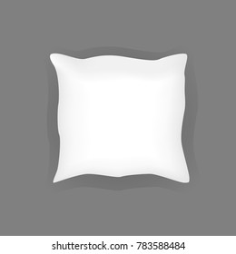 Realistic  bedroom  white pillow set.  Various shapes and sizes. Vector illustration