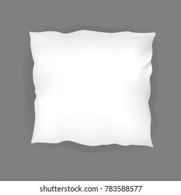 Realistic  bedroom  white pillow set.  Various shapes and sizes. Vector illustration