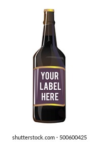realistic beer bottle isolated on white background 
