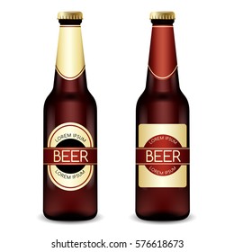 Realistic Beer Bottles : Vector Illustration