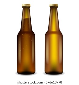 Realistic Beer Bottles : Vector Illustration