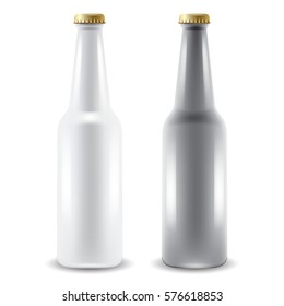 Realistic Beer Bottles : Vector Illustration