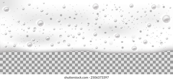 Realistic beer foam background with bubbles,  isolated vector design