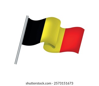 Realistic Belgium Waving Flag Vector