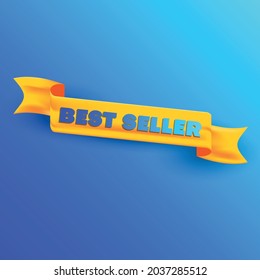 realistic best seller ribbon vector