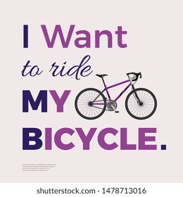 Realistic bicycle parts background with composition of colourful text and realistic image of mtb hardtail bike vector illustration 