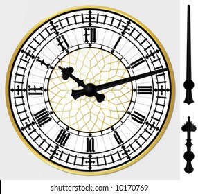 Realistic big ben clock - vector illustration - layered and grouped