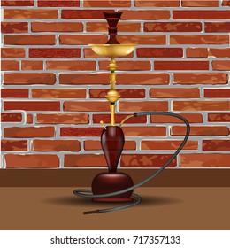 Realistic big hookah or nargile mock up. Vector illustration