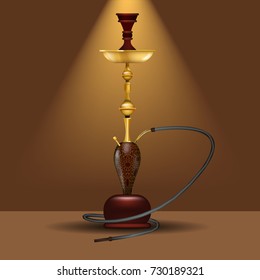 Realistic big hookah or nargile mock up. Vector illustration