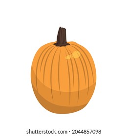 Calabaza naranja grande realista sobre fondo blanco - Ilustración vectorial