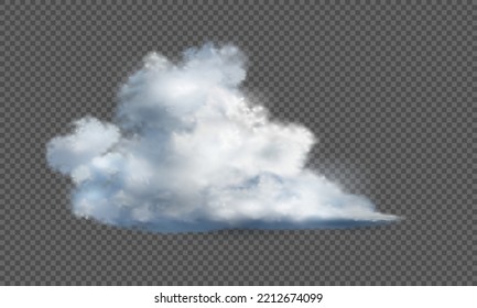 Humo de niebla blanca grande y realista en la ilustración vectorial de fondo de cuadros grises.