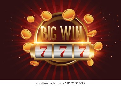 realistic big win slot with golden coins