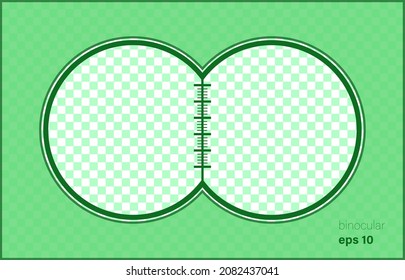 Binoculares realistas. Dos círculos con campos transparentes y escala de medición. Ilustración vectorial, eps, 10.