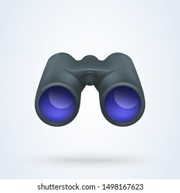 Realistic binoculars vector. illustration Isolated on white background