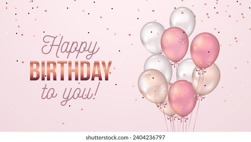 Realistic birthday background vector design in eps 10.
Realistic Happy Birtday Greetings Card. Happy Birtday background