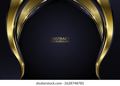 FONDO ABSTRACTAS NEGRO REALISTA CON VECTOR DE FORMAS DORADAS DE VERTICAL. VECTOR DE FONDO DE LUJO DORADO GRADIENTE