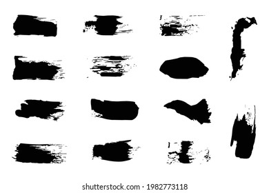 Realistic black abstract vector brushes for design. Black art paint brushes for drawing.