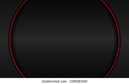 realistic black background with glossy red line, futuristic wallpaper technology, can be used for backgrounds, banner, landing page, flyer. vector.