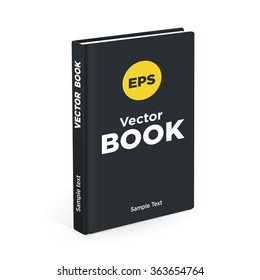 Realistic black book on the white background. Realistic book mockups.