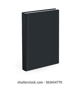 Realistic black book on the white background. Realistic book mockups.