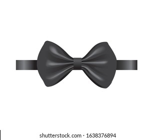 realistic black bow tie fashion man accessories icon editable vector isolated in white background eps 10