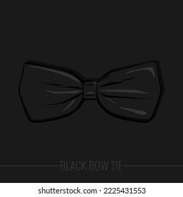 Realistic black bow tie vector illustration, in trendy design style. Elegant Tie for men. Perfect for your graphic resources for many purposes.