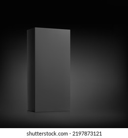 Realistic black box mockup. Perspective view. Vector illustration. Can be use for food, medicine, cosmetic and other. Ready for your design. EPS10.	