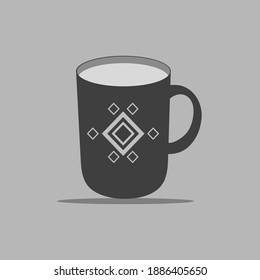 realistic black coffee mugs Vector illustration