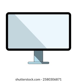 Realistic black computer monitor. Sleek flat-screen display with a minimalist design, isolated on white background. Perfect for tech, business, or electronics themes. Vector illustration.







