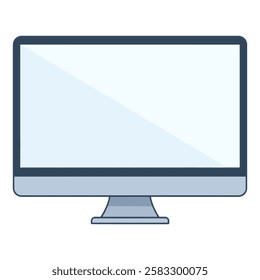 Realistic black computer monitor. Sleek flat-screen display with a minimalist design, isolated on white background. Perfect for tech, business, or electronics themes. Vector illustration.







