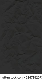Realistic black crumpled paper texture. Isolated rough grunge old blank. Torn edges. Vector illustration.