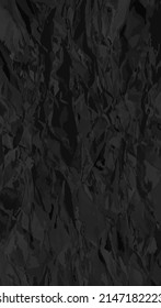 Realistic black crumpled paper texture. Isolated rough grunge old blank. Torn edges. Vector illustration.