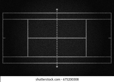 Realistic Black Denim texture of Tennis field element vector illustration design concept