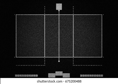 Realistic Black Denim Texture Of Volleyball Court Field Element Vector Illustration Design Concept