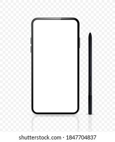 Realistic Black Detailed Smartphone Mockup Background . Isolated Vector Elements