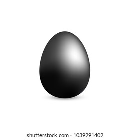 Realistic black egg isolated on white background. Vector illustration.