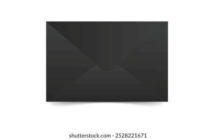 Realistic black envelopes. Folded and envelope backpack isolated